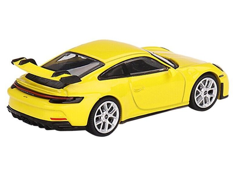MINI GT 1:64 911 (992) GT3 Racing Yellow, Modellino Diecast Con Custodia