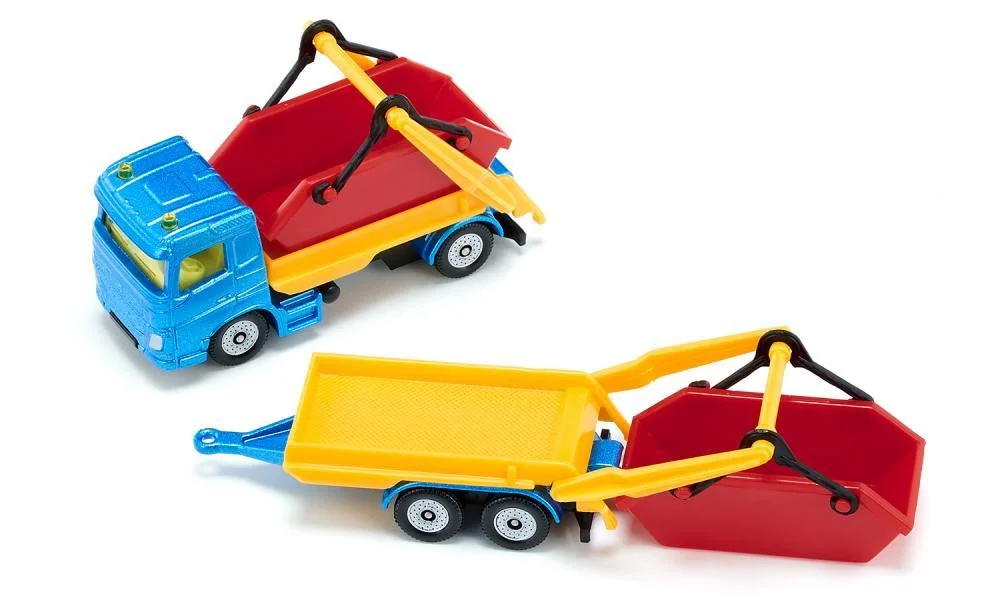 VOLVO TRUCK WITH SKIP & TRAILER - BLISTER PACK - SUPER SERIES