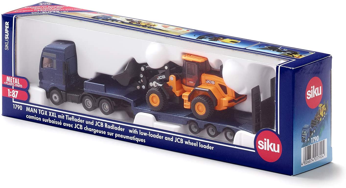 MAN TRUCK WITH LOW LOADER & JCB - 1:87 SCALE MODEL