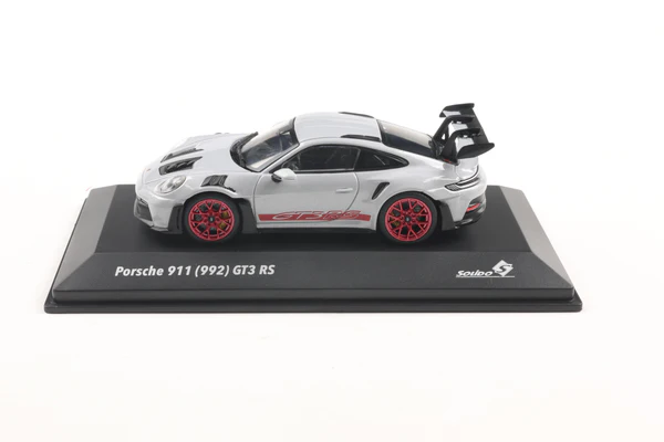 PORSCHE 911 (992) GT3 RS - ICE GREY w/RED - SOLIDO - 1:43 SCALE DIECAST MODEL