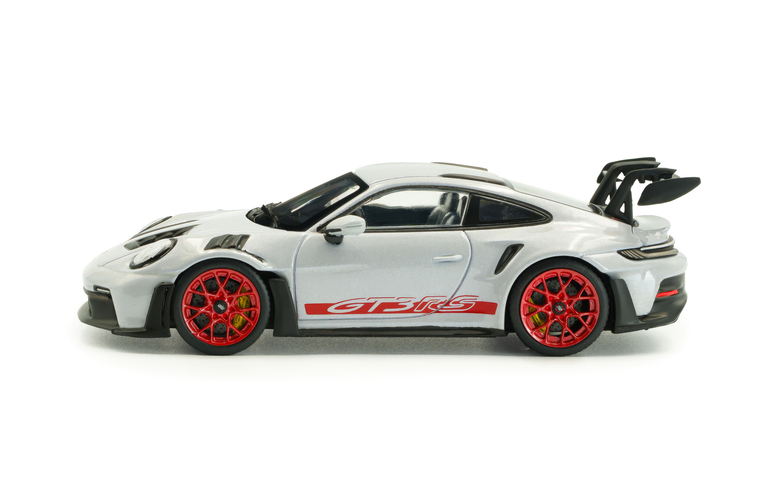 PORSCHE 911 (992) GT3 RS - ICE GREY w/RED - SOLIDO - 1:43 SCALE DIECAST MODEL - Image 4