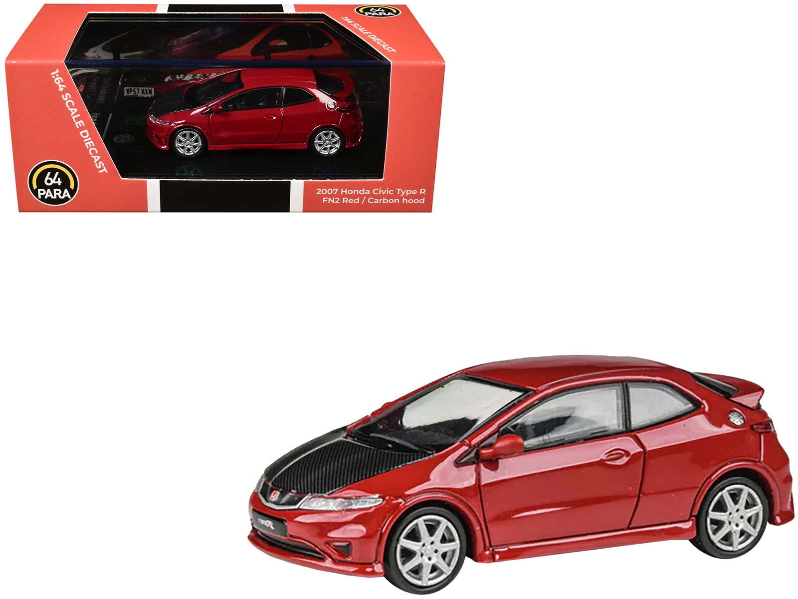HONDA CIVIC TYPE-R FN2 RED/CARBON 2007 - PARAGON 1:64 SCALE