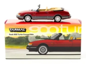 SAAB 900 TURBO CONVERTIBLE RED - TARMAC WORKS 1:64 SCALE MODEL