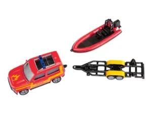 LAND ROVER DEFENDER 'FIRE' With BOAT - SIKU 1:87 BLISTER PACK